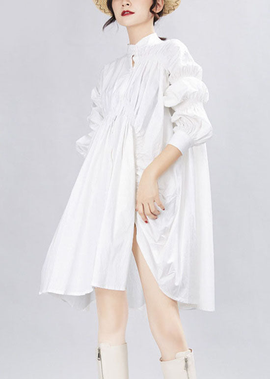 Natural Black Lantern Sleeve Asymmetrical Holiday Dresses