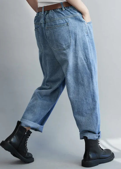 Organic Denim Blue Harem Pants Spring
