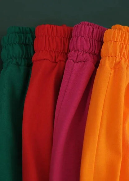 Orange Pockets Harem Pants Summer