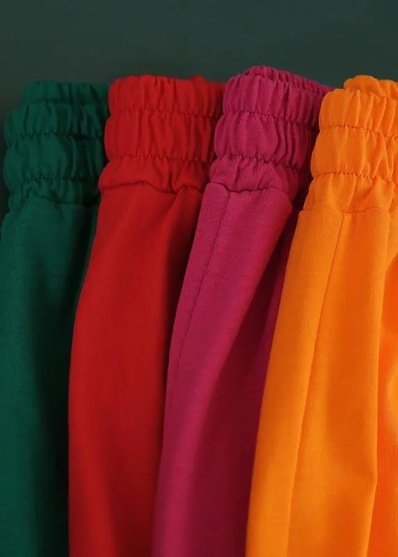 Orange Pockets Harem Pants Summer