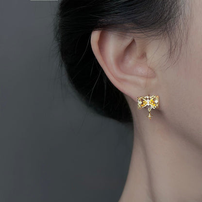 Amber Hourglass Earrings