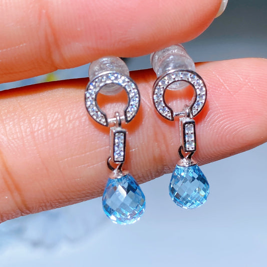 Amethyst 25mm Crystal Healing Earrings Silver