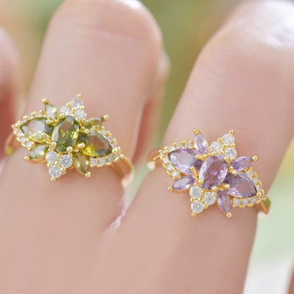 Amethyst Blossom Ring