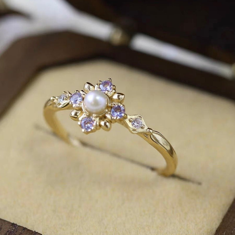 [] Amethyst Pearl Ring
