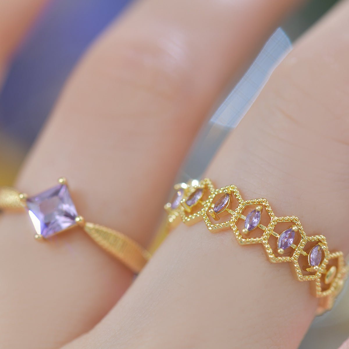 Amethyst Princess Solitaire Ring