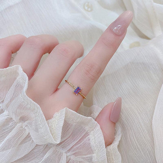 [sample ] Baguette Amethyst Ring - Lavender