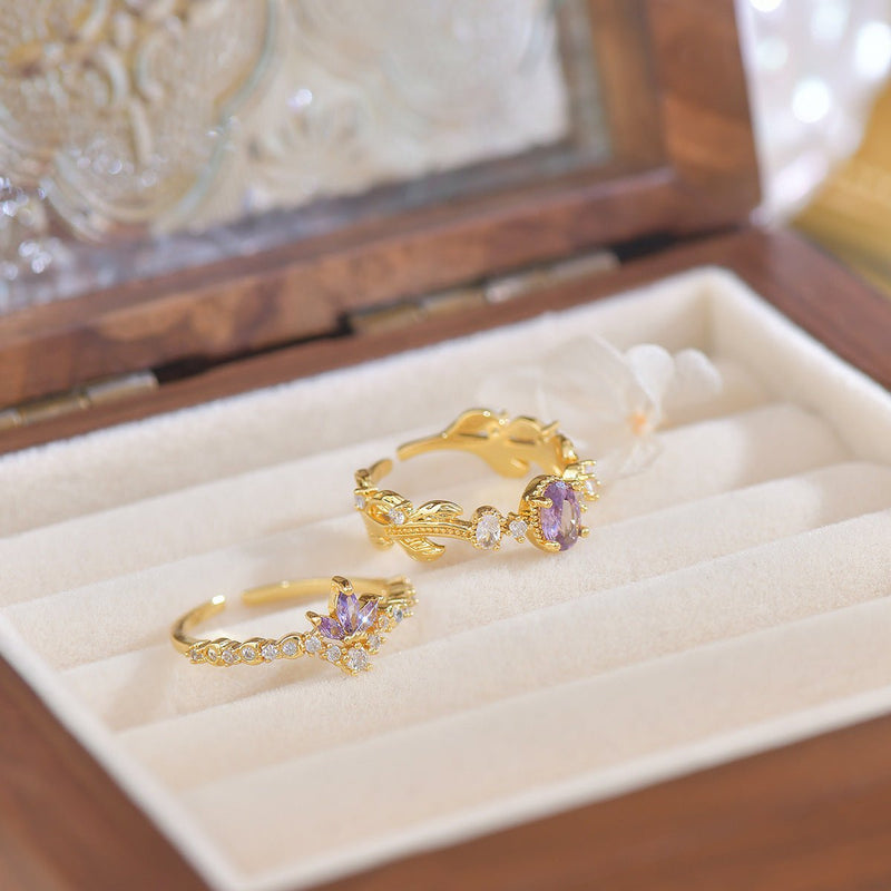 Amethyst Rococo Ring Set
