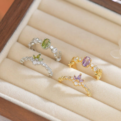 Amethyst Rococo Ring Set
