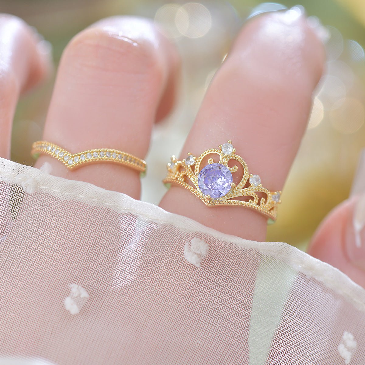 Amethyst Tiara Ring Set