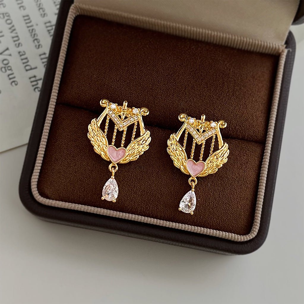 Amour Heart Lyre Earrings