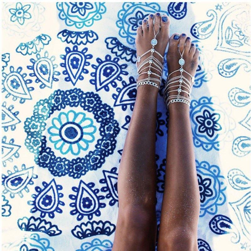 Multilayer Coin Tassel Anklet