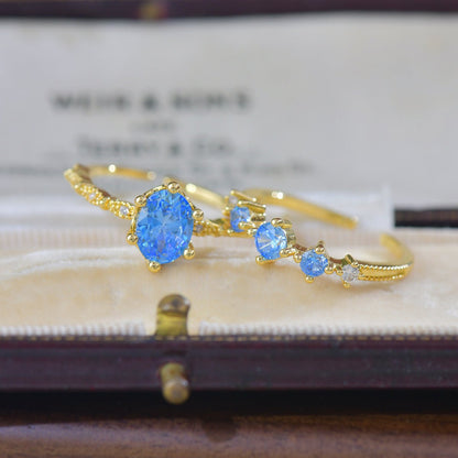 Azure Oval Ring