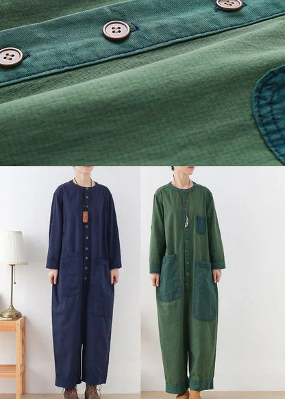 Diy Green Retro Spring Denim Romper Outfit