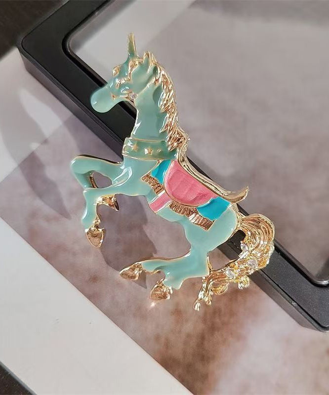 Green Copper Overgild Enamel Win Instant Success Brooches