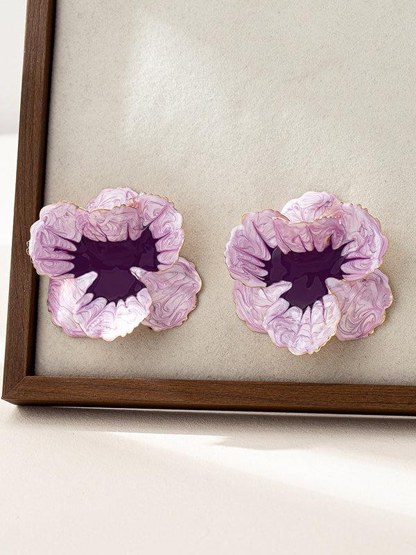 Flower Shape Geometric Earrings Accessories