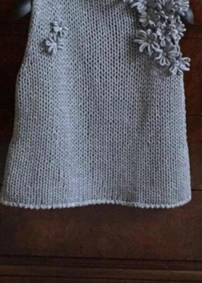 Style Grey Hign Neck Knit Vest Sleeveless Spring