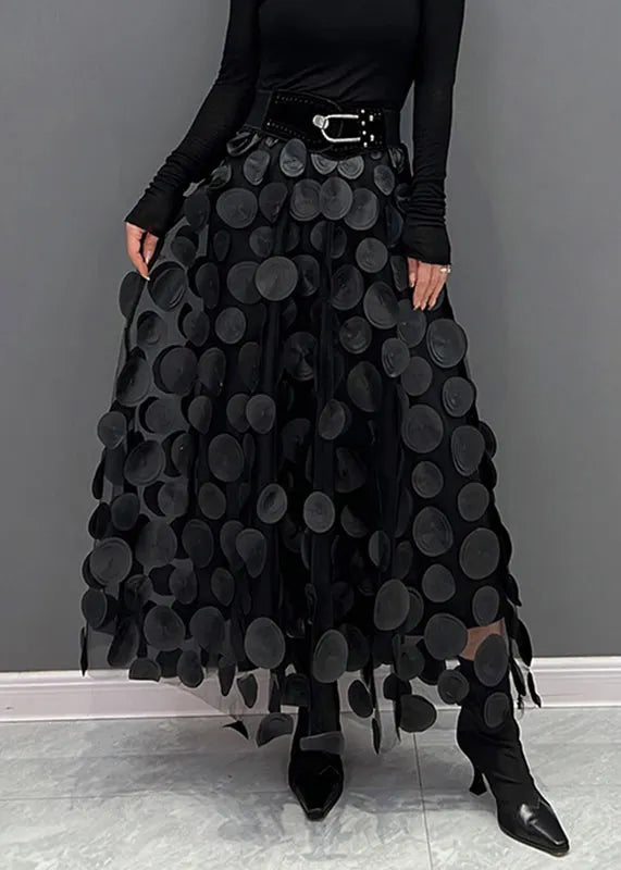 Blue Dot Patchwork Tulle Skirt Fall