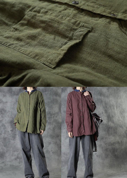 Mulberry O-neck Button Fall Top Long Sleeve