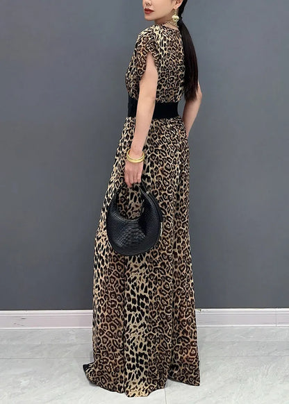 Organic Leopard Print Flattering Jumpsuits Summer