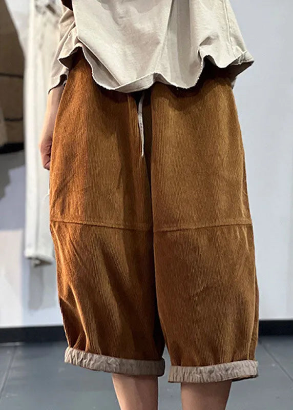 Diy Chocolate V Neck Patchwork Double Breast Corduroy Two Piece Set Outfits Fall