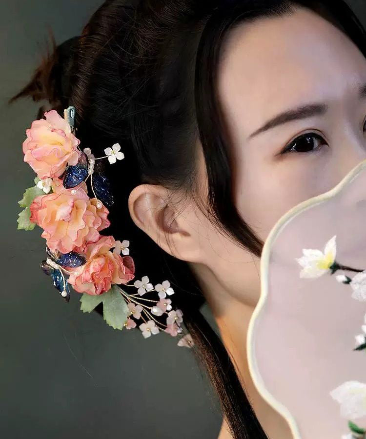 Chinese Style Multicolor Alloy Butterfly Hairpin