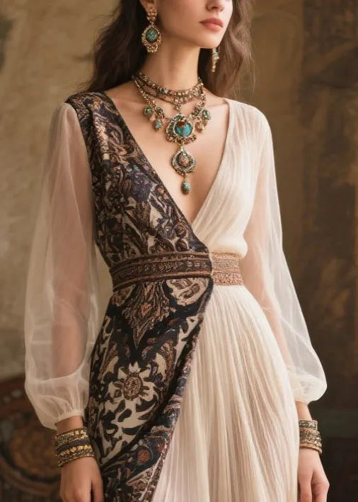 Original Design Asymmetrical Exra Large Hem Chiffon Long Dress Summer