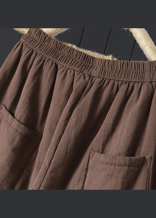 Black Pockets Patchwork Fine Cotton Filled Pants Winter