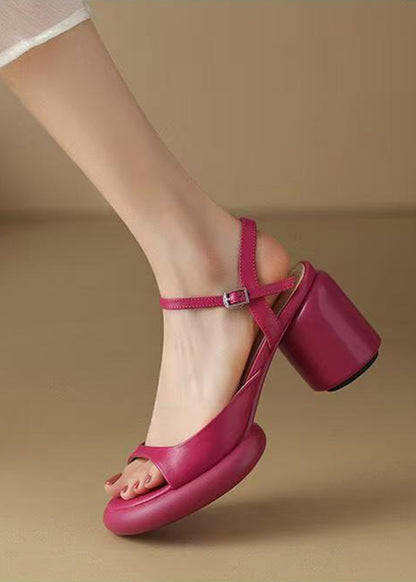 White Peep Toe Splicing Chunky Slide Sandals