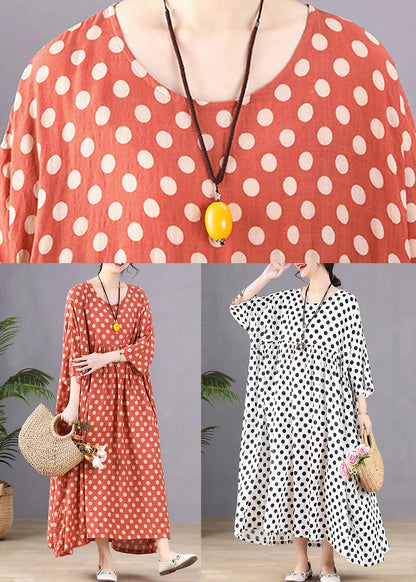 White O-neck Patchwork Maxi Dresses Spring