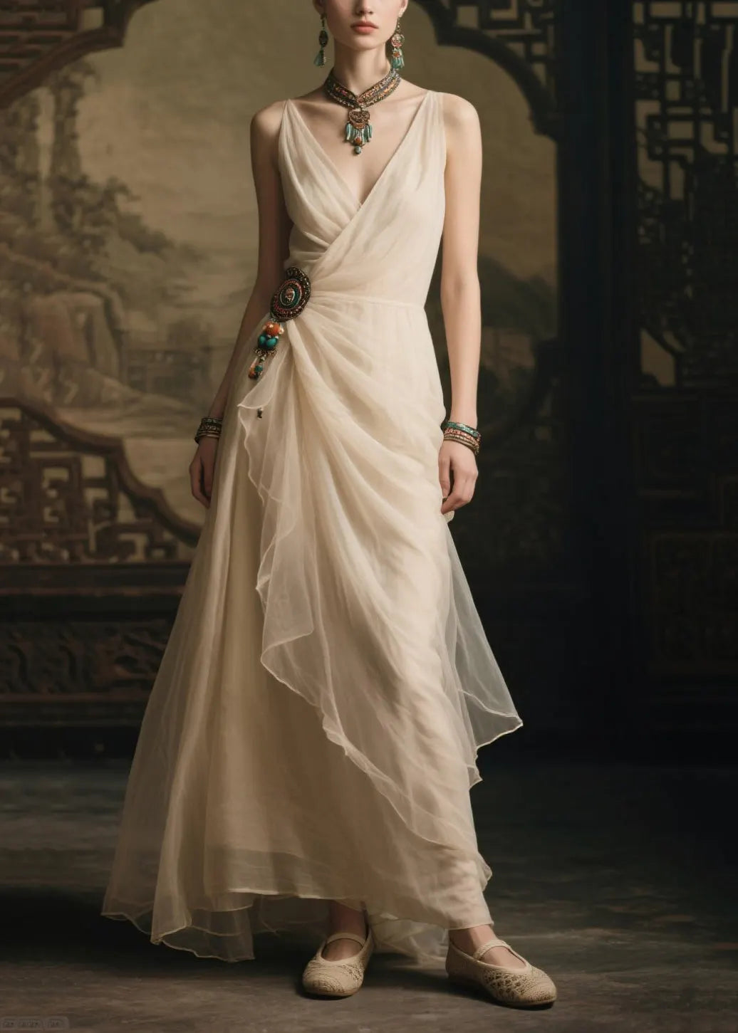 Modern White Tasseled Tulle Party Dress Summer