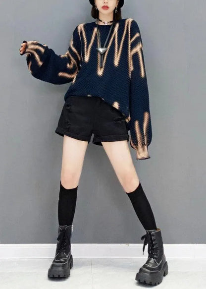 Navy My Heart Beats Long Sweater Top Knit Dress