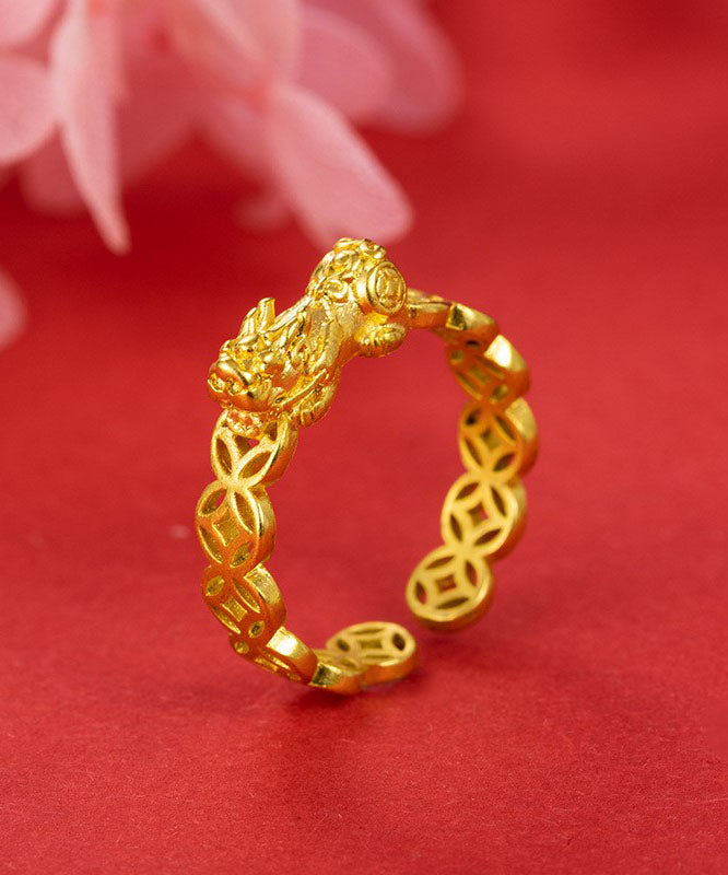 Boutique Gold Copper Overgild a Mythical Wild Animal Open Rings