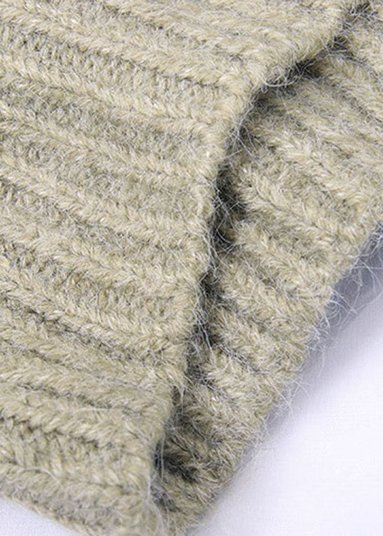 Green Turtleneck Knit Pullover Spring
