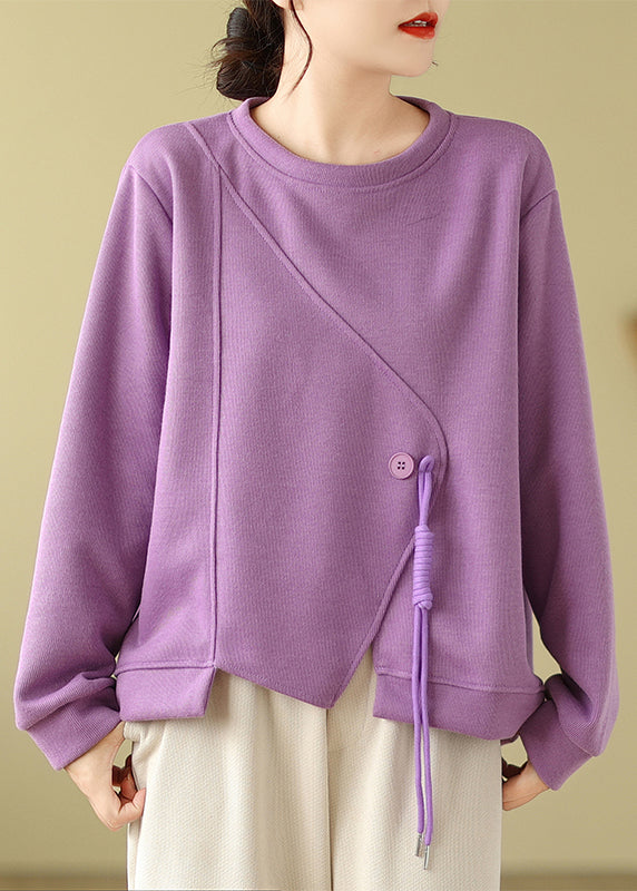 Orange Tasseled Cotton Pullover Top Fall