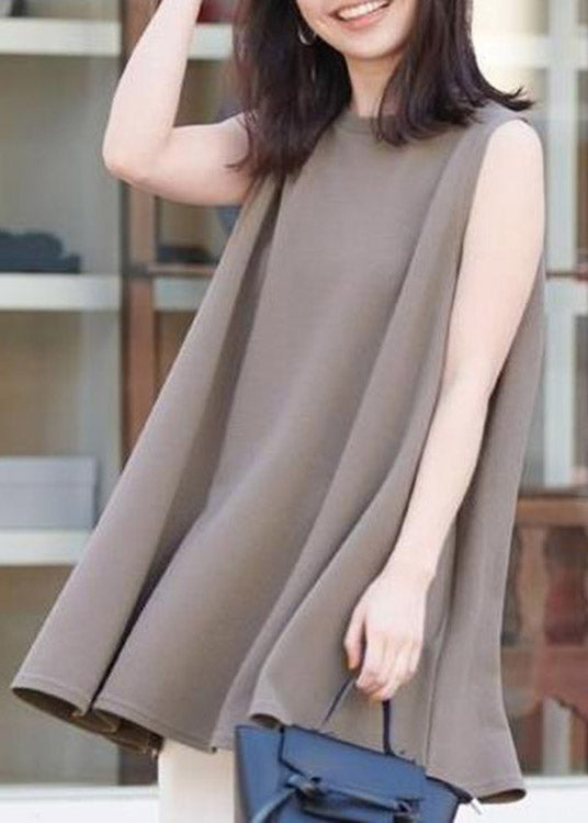 Coffee Cotton T Shirt Sleeveless
