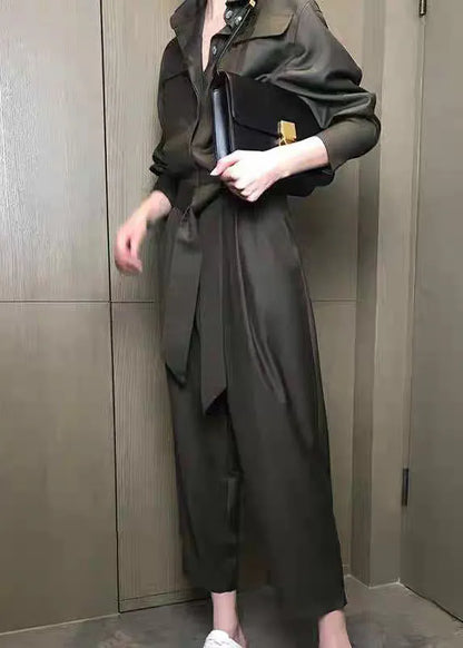 Novelty Peter Pan Collar Tunic Jumpsuit Spring