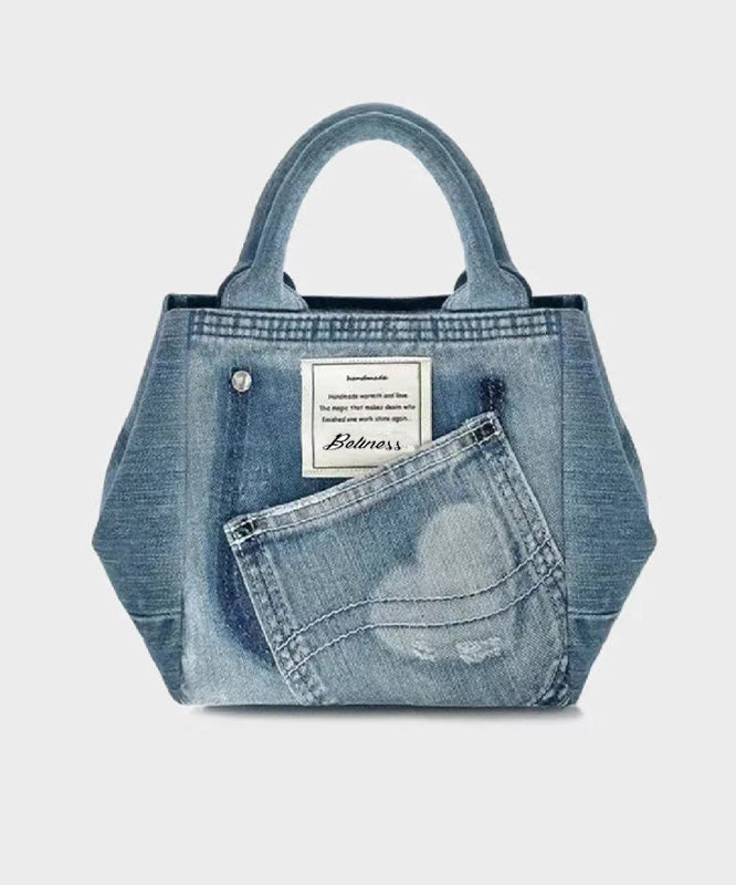 New Blue Large Capacity Versatile Denim Tote Bag
