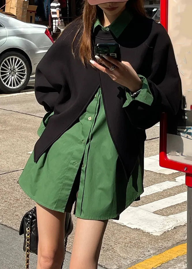 Button Coats and Shirts Two Piece Set Spring