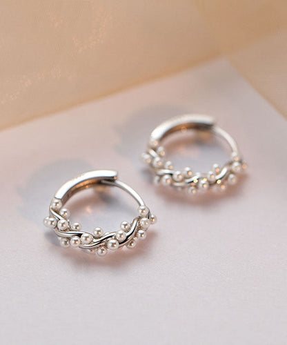Silk Sterling Silver Pearl Stud Earrings