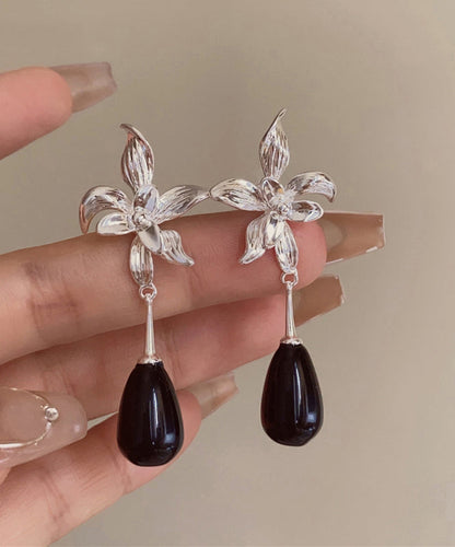Fine Silk Alloy Resin Water Drop Drop Earrings