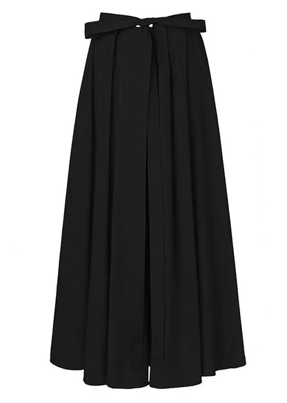 Black Pockets Cotton Summer Skirts High Waist