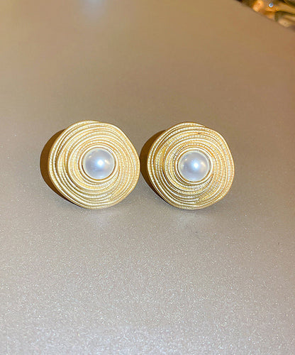 Wrapped Circle Pearl Earrings