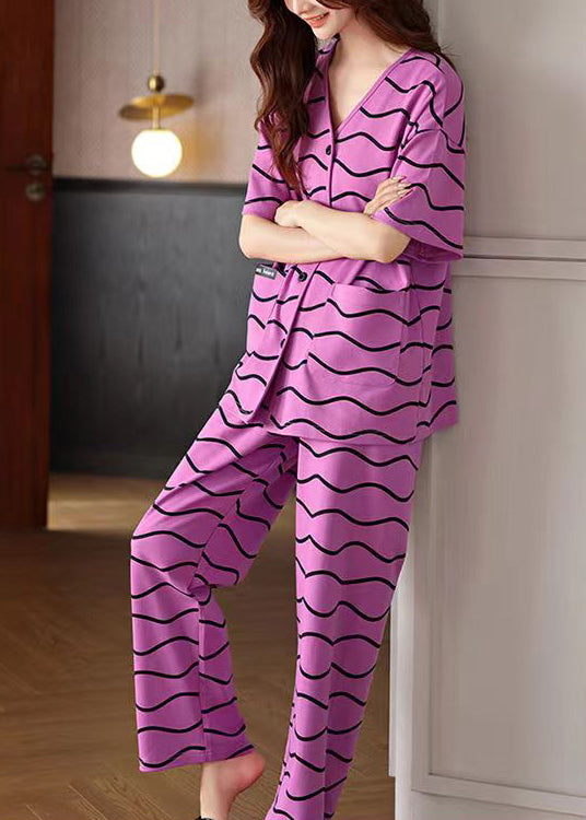 Summer Cotton Thin Loose Home Clothing Set