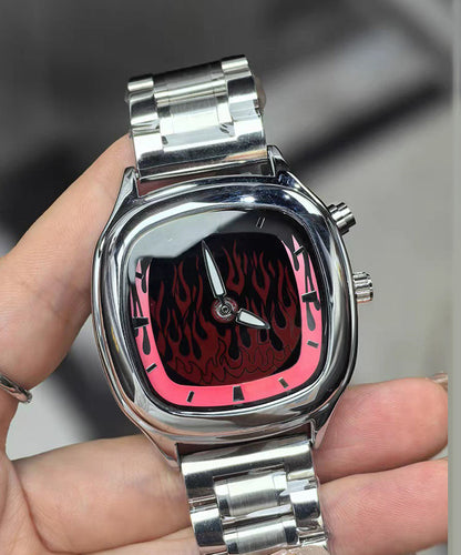Stylish Red Stainless Steel Dynamic Flame Watches