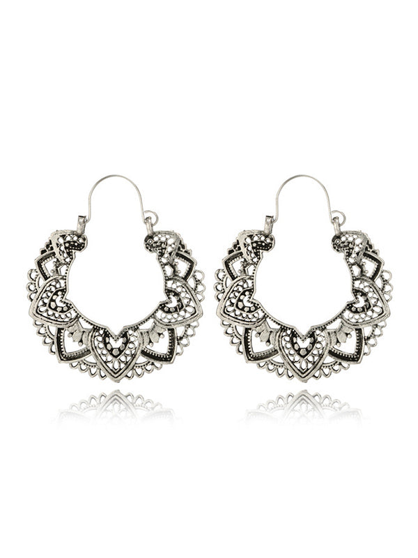 Alloy Hollow Flower Earrings