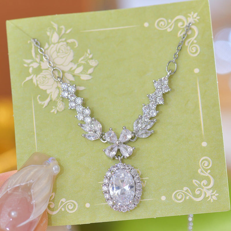 Baroque Crystal Laurel Necklace