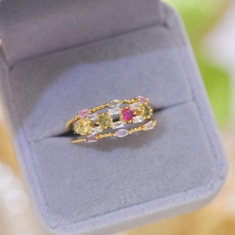 Baroque Gemstone Ring Set