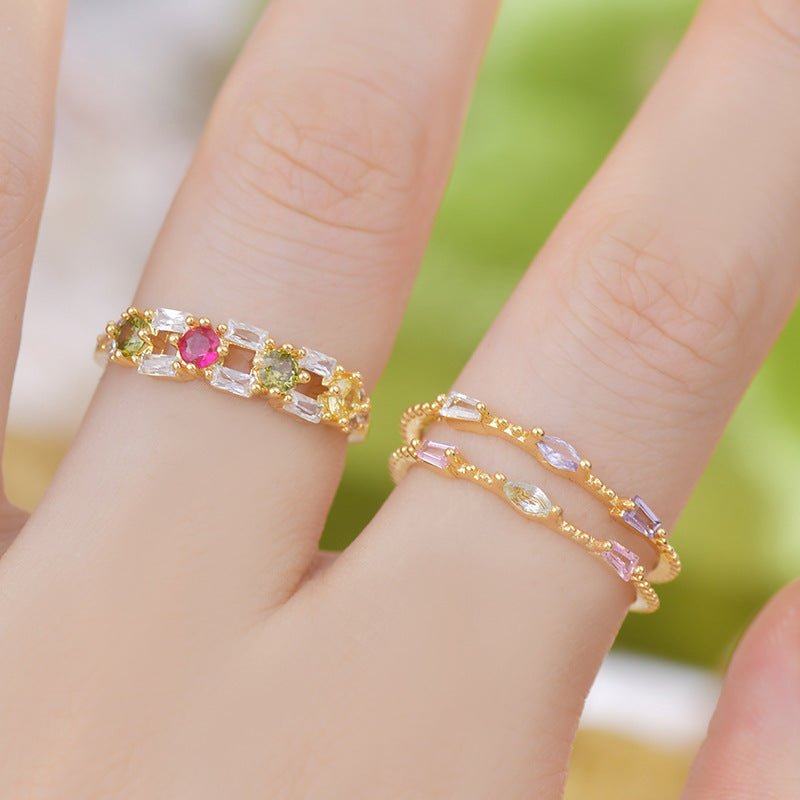 Baroque Gemstone Ring Set