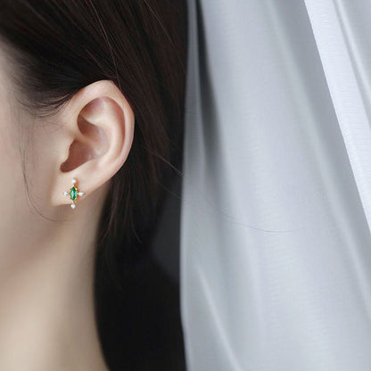 [] Yvette Emerald Stud Earrings