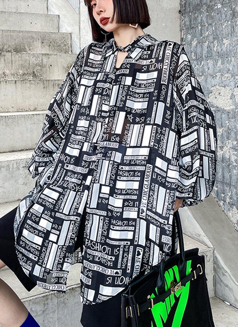 Graphic Button Long Sleeve Shirt